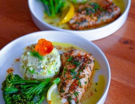 Cornish-Hake-with-Smoked-Garlic-Butter-and-Jersey-Royal-Salad