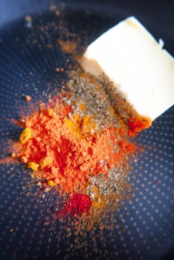 Turkish eggs spice blend and butter