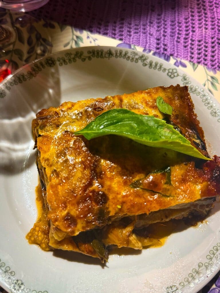 Parmigiana at La Foglia — where to eat in Ortigia for classic Sicilian comfort food