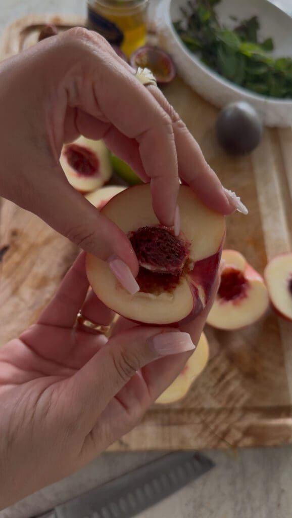 fresh nectarines cut 