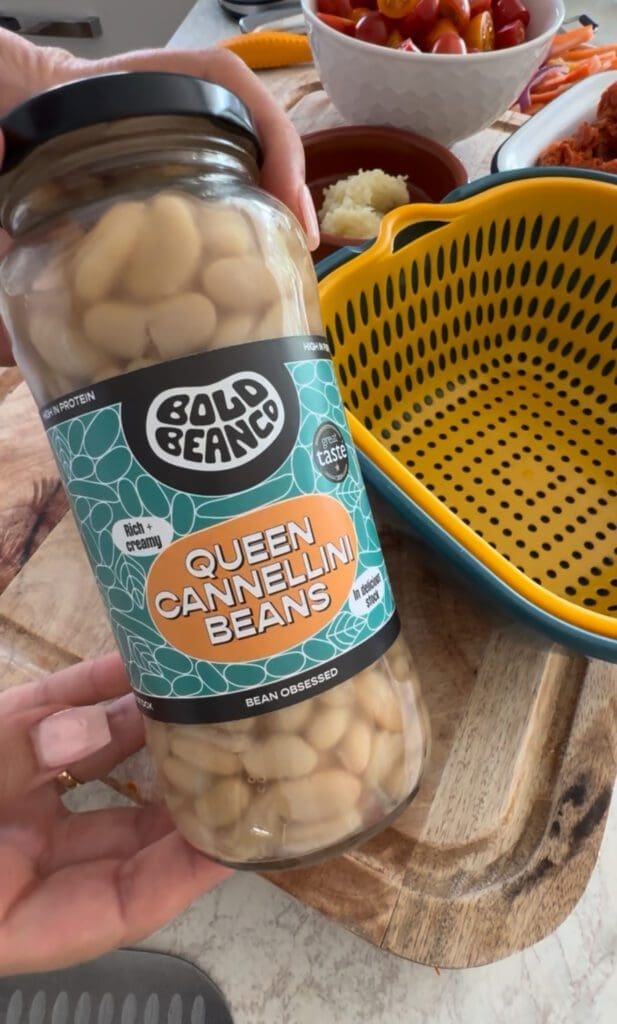 Bold Bean Co queen cannellini beans – buttery store cupboard staples, perfect under baked chorizo cod.