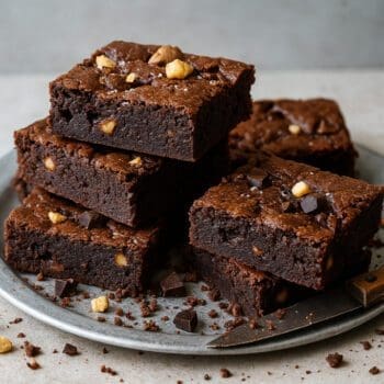 shot of cut up macadamia brownie bites