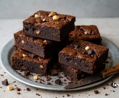 shot of cut up macadamia brownie bites