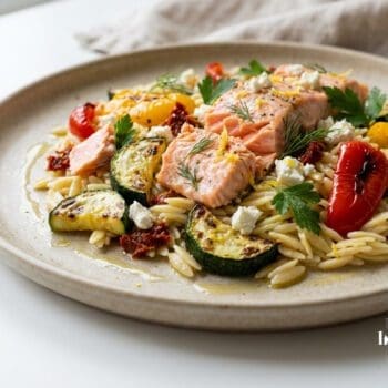 greek salmon and orzo salad