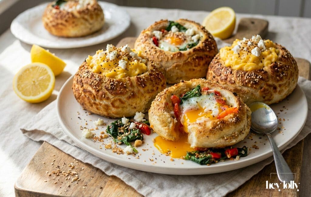 Oven-Baked-Eggs-in-Tiger-Buns-with-Spinach-Feta-Dukkah