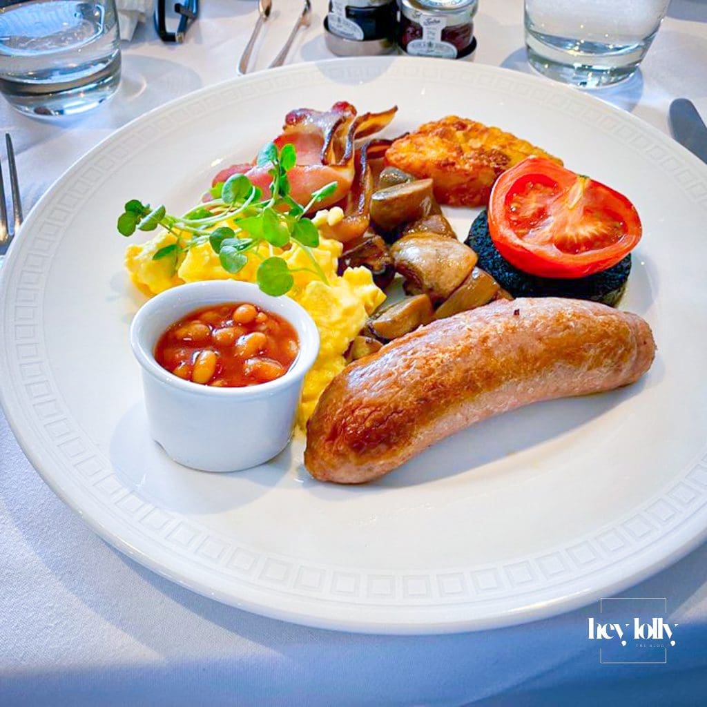 Full English with quality ingredients at Buxton Crescent breakfast