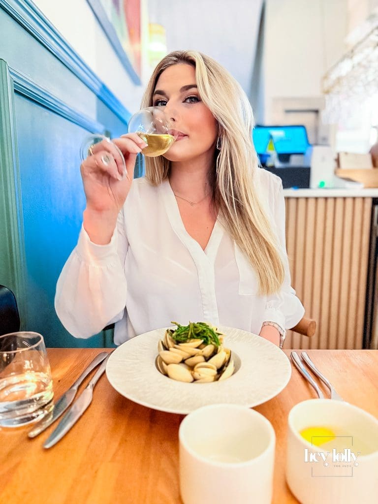 Skein Nottingham Review date-night moment with a glass of wine at the table