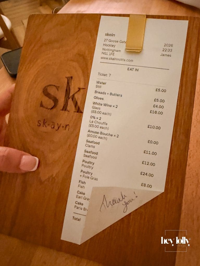 Date night table at Skein Nottingham with candlelight, wine and elegant small plates