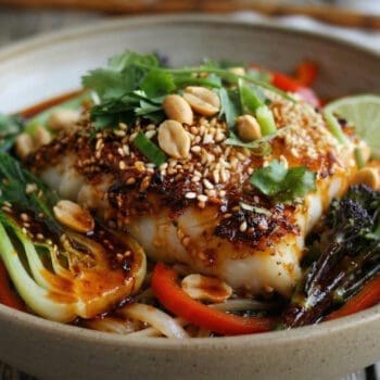 Sticky Yuzu Gochujang Cod Noodle Bowl