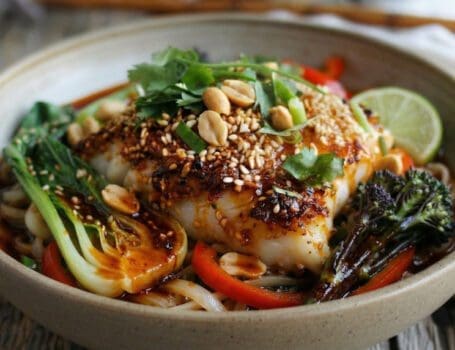 Sticky Yuzu Gochujang Cod Noodle Bowl