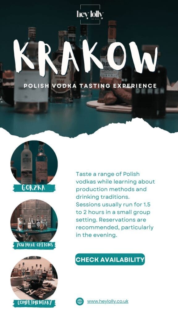 Krakow Polish vodka tasting experience travel guide card