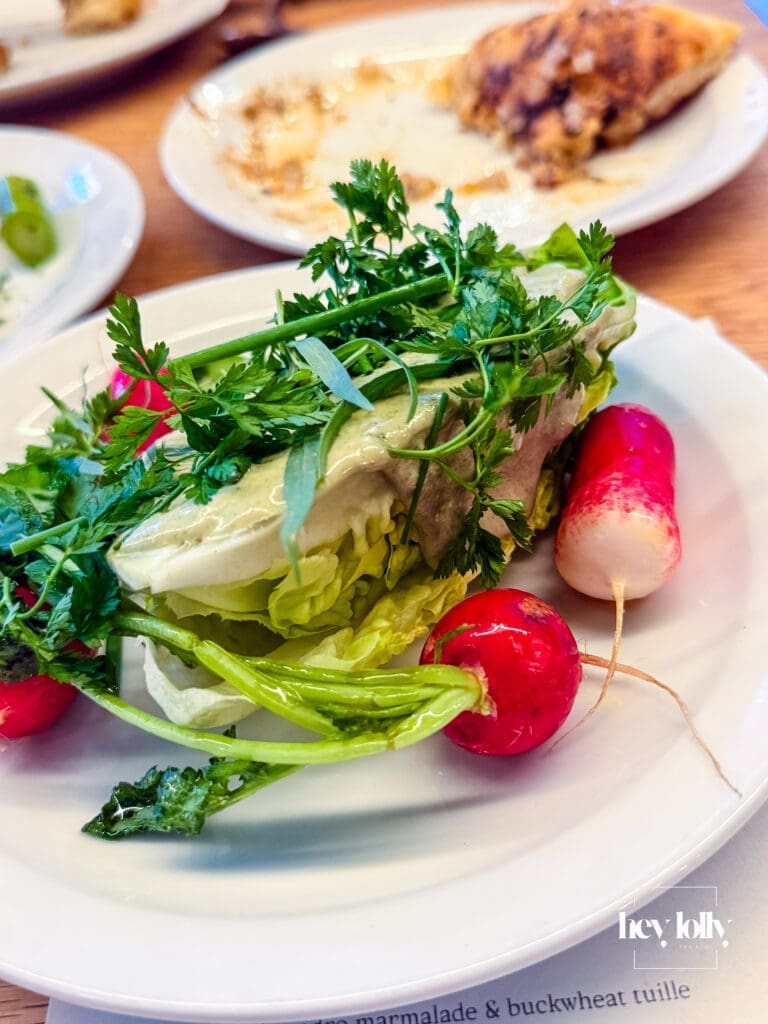 Lettuce with pumpkin seed dressing, radish and fine herbs served at Erst Manchester – Erst Manchester review