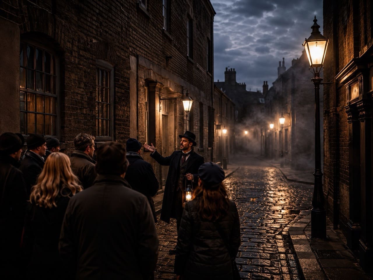 Atmospheric East London street for a Jack the Ripper walking tour