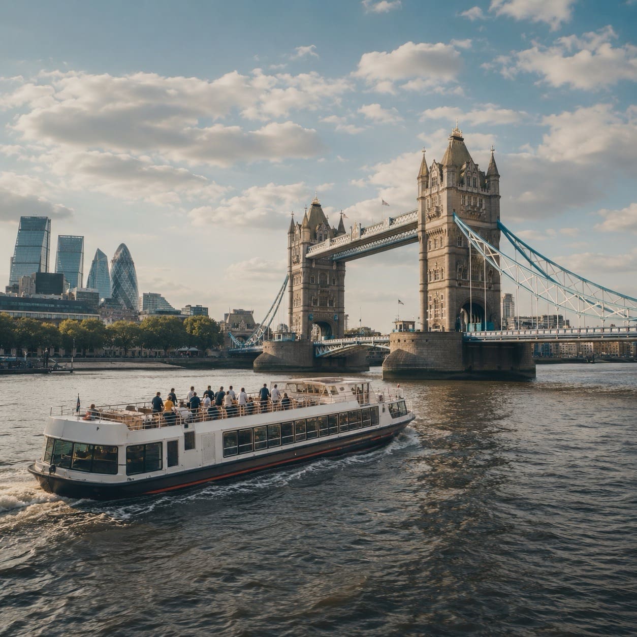 River Thames sightseeing cruise in London for first-time visitors with one day in the city