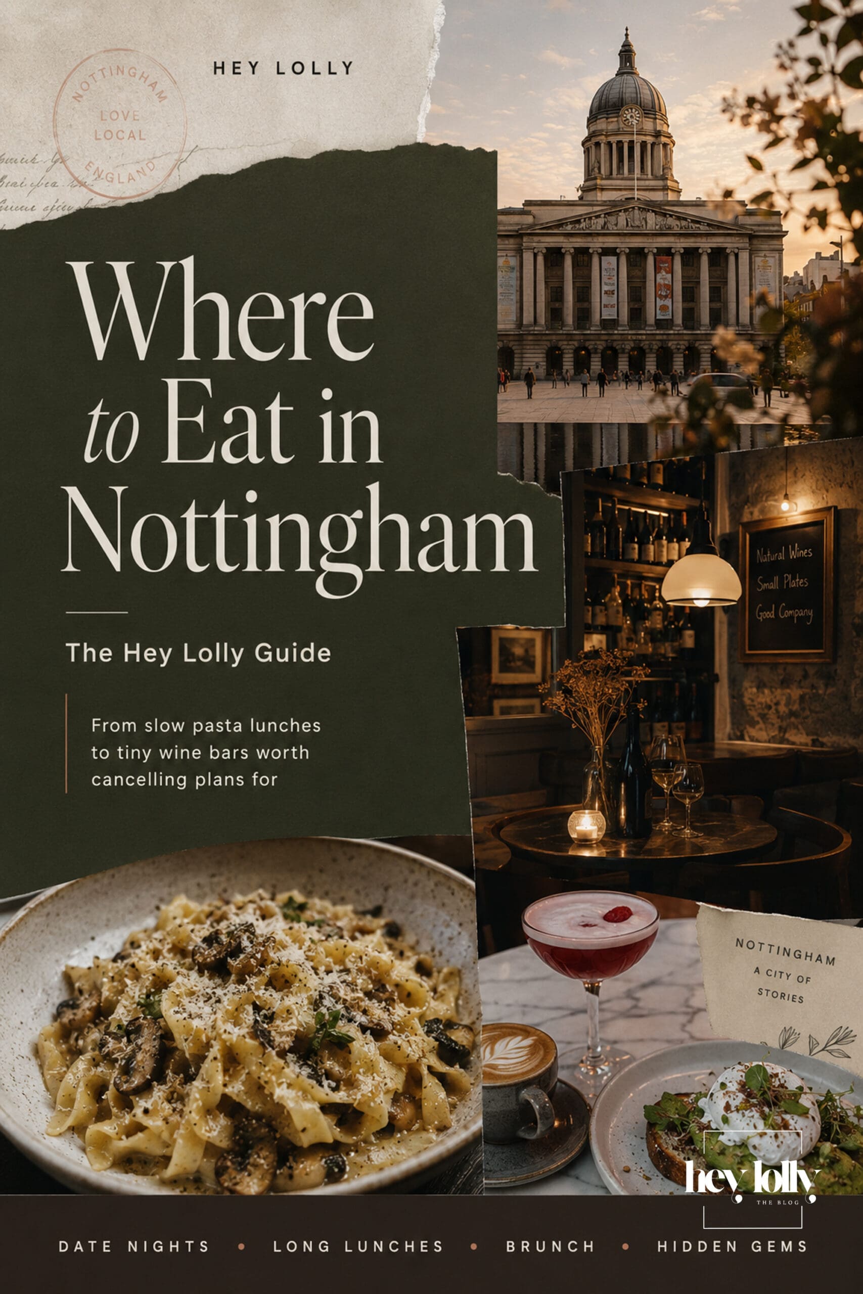 Restaurant table setting for a Nottingham food guide