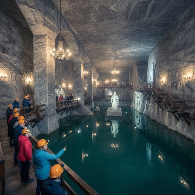 Krakow travel guide to Wieliczka Salt Mine underground chambers