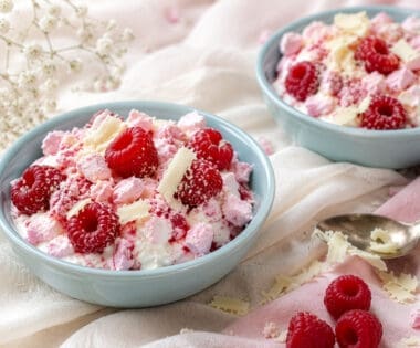 raspberry whip with white chocolate
