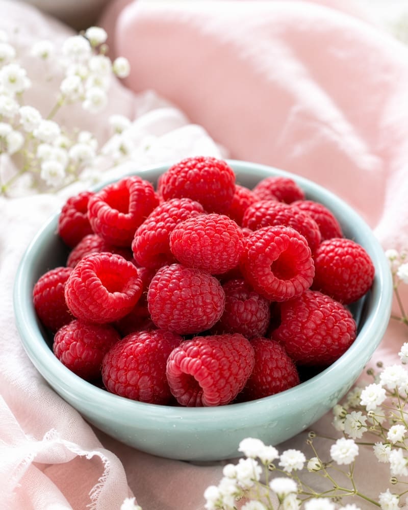 Fresh raspberries for raspberry white chocolate whip