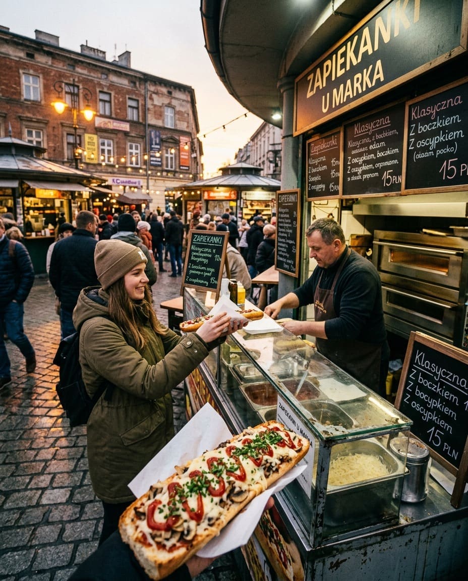Krakow travel guide zapiekanki in Kazimierz Krakow